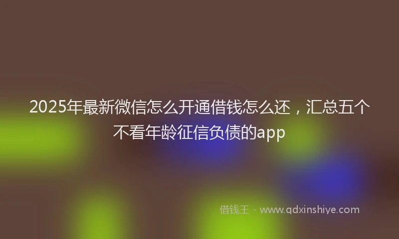 2025年最新微信怎么开通借钱怎么还，汇总五个不看年龄征信负债的app