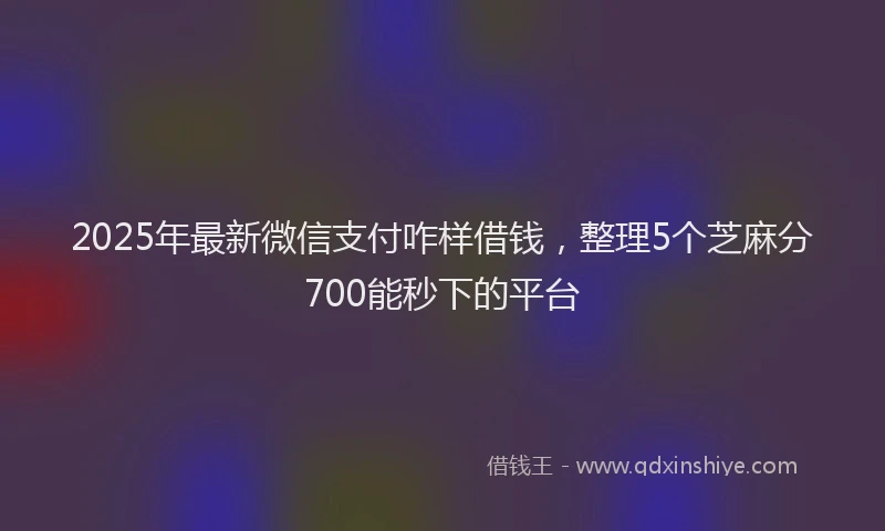 2025年最新微信支付咋样借钱，整理5个芝麻分700能秒下的平台