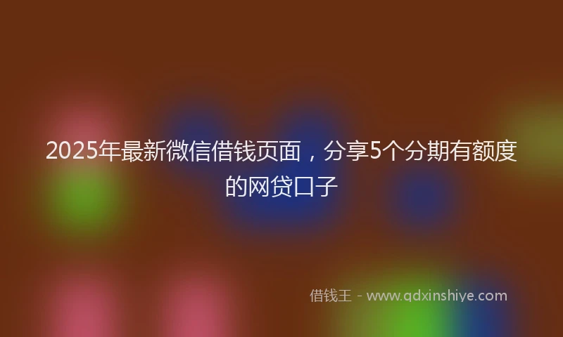 2025年最新微信借钱页面，分享5个分期有额度的网贷口子
