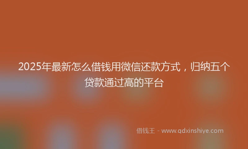 2025年最新怎么借钱用微信还款方式，归纳五个贷款通过高的平台
