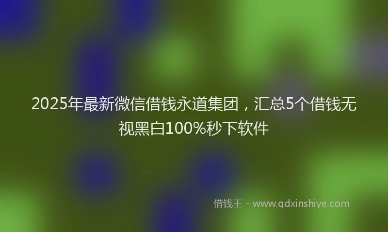 2025年最新微信借钱永道集团，汇总5个借钱无视黑白100%秒下软件