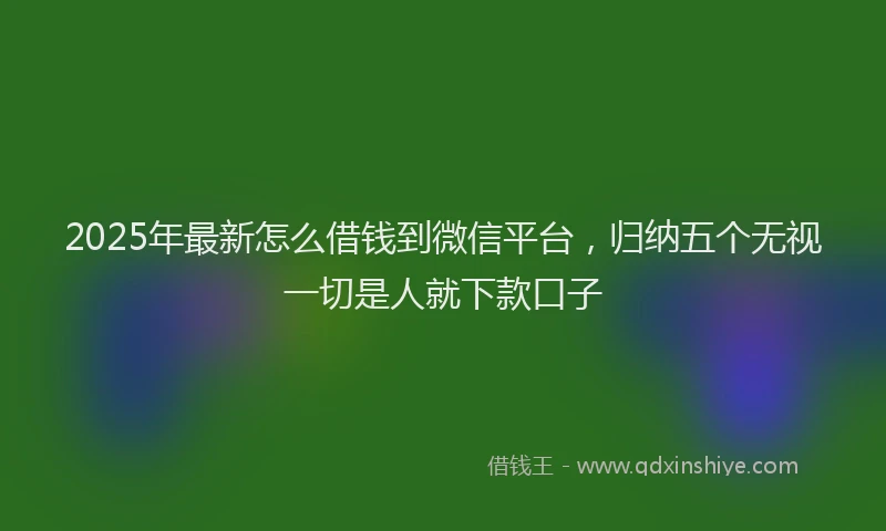 2025年最新怎么借钱到微信平台，归纳五个无视一切是人就下款口子
