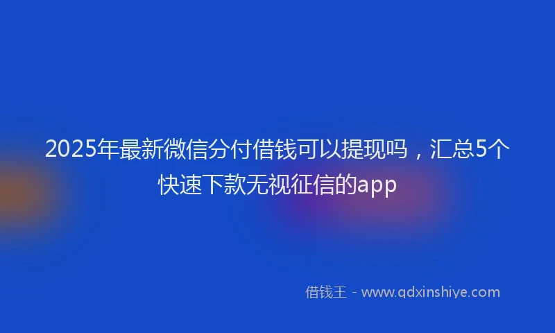 2025年最新微信分付借钱可以提现吗，汇总5个快速下款无视征信的app