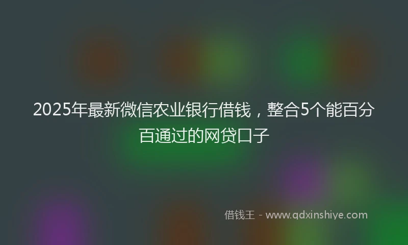 2025年最新微信农业银行借钱，整合5个能百分百通过的网贷口子