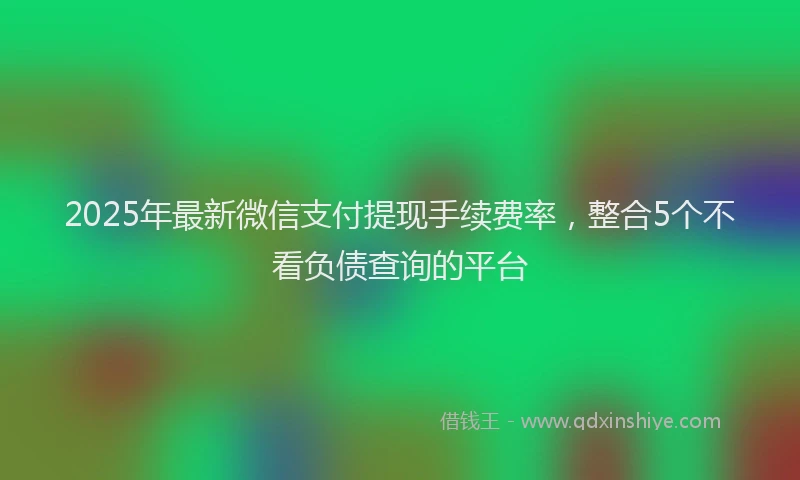 2025年最新微信支付提现手续费率，整合5个不看负债查询的平台