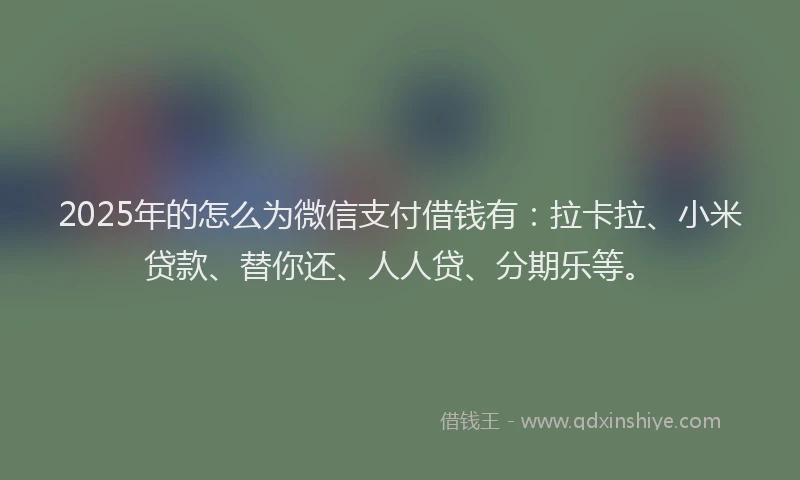 2025年的怎么为微信支付借钱有：拉卡拉、小米贷款、替你还、人人贷、分期乐等。