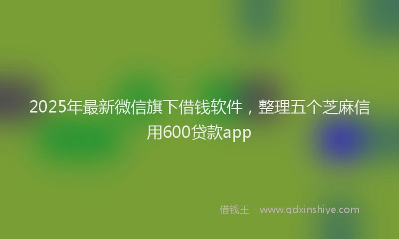2025年最新微信旗下借钱软件，整理五个芝麻信用600贷款app