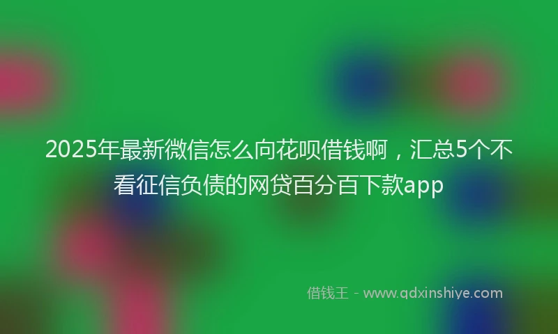 2025年最新微信怎么向花呗借钱啊，汇总5个不看征信负债的网贷百分百下款app