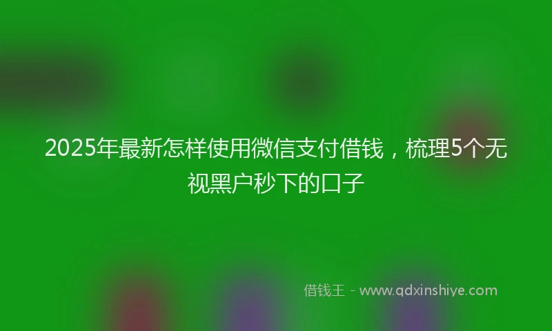 2025年最新怎样使用微信支付借钱，梳理5个无视黑户秒下的口子