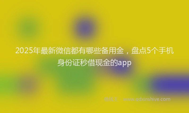 2025年最新微信都有哪些备用金，盘点5个手机身份证秒借现金的app