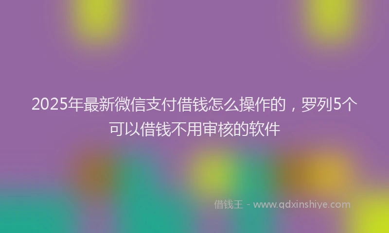 2025年最新微信支付借钱怎么操作的，罗列5个可以借钱不用审核的软件