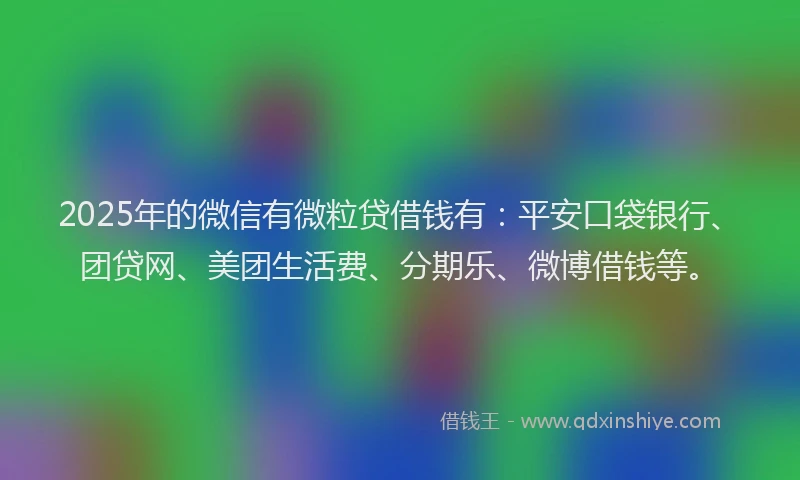 2025年的微信有微粒贷借钱有：平安口袋银行、团贷网、美团生活费、分期乐、微博借钱等。