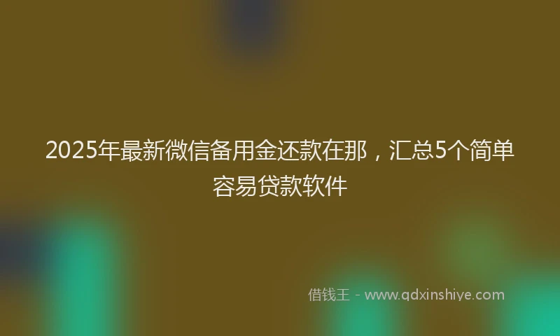 2025年最新微信备用金还款在那，汇总5个简单容易贷款软件