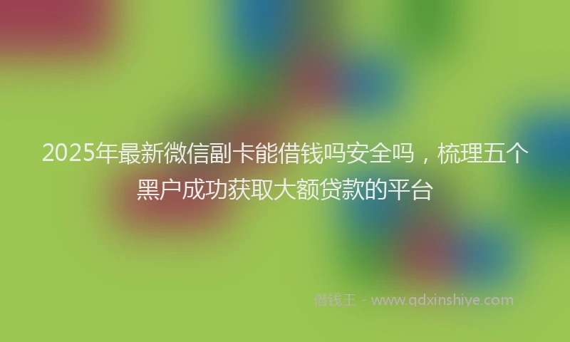 2025年最新微信副卡能借钱吗安全吗，梳理五个黑户成功获取大额贷款的平台