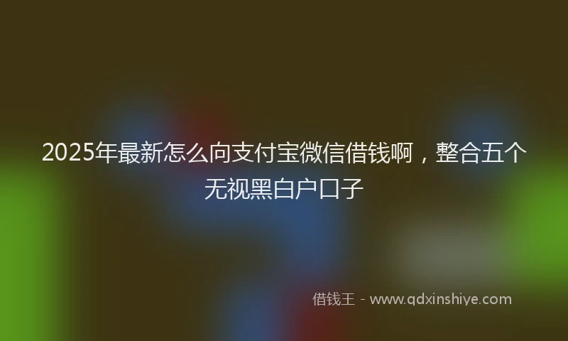 2025年最新怎么向支付宝微信借钱啊，整合五个无视黑白户口子