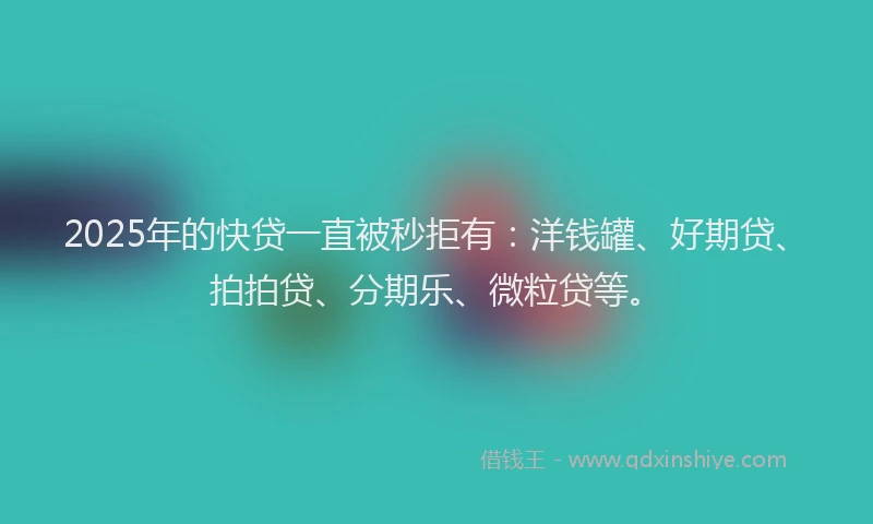2025年的快贷一直被秒拒有：洋钱罐、好期贷、拍拍贷、分期乐、微粒贷等。