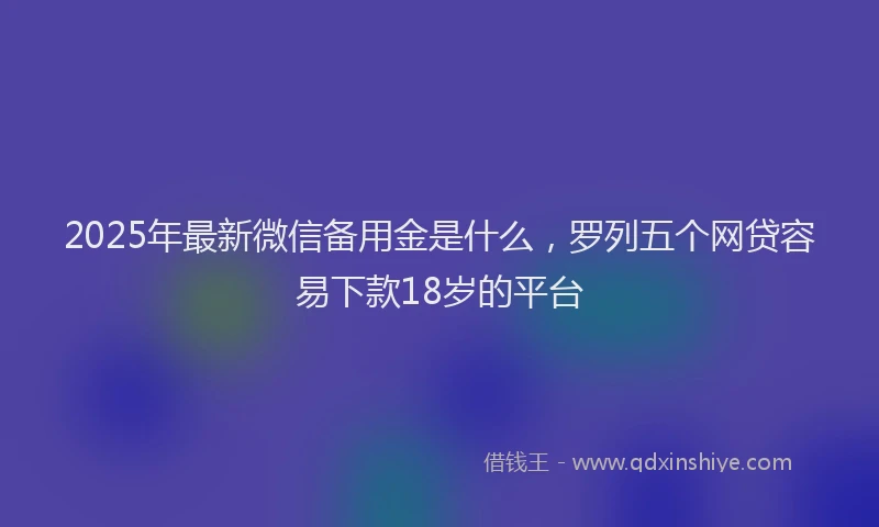2025年最新微信备用金是什么，罗列五个网贷容易下款18岁的平台