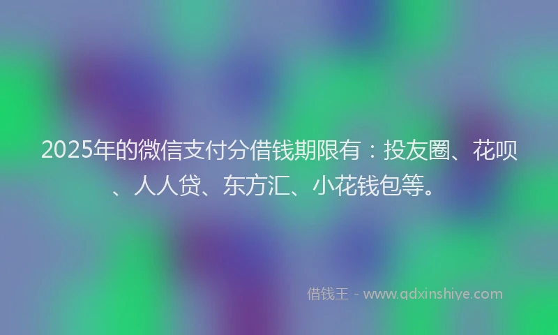 2025年的微信支付分借钱期限有：投友圈、花呗、人人贷、东方汇、小花钱包等。