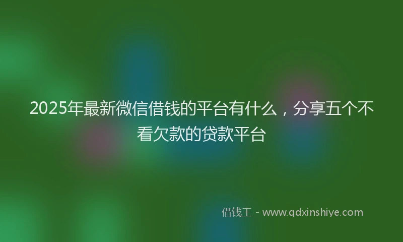 2025年最新微信借钱的平台有什么，分享五个不看欠款的贷款平台