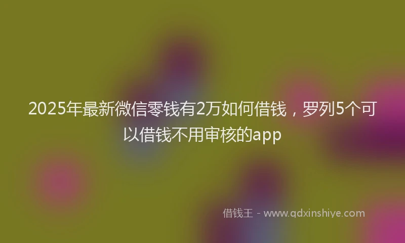 2025年最新微信零钱有2万如何借钱，罗列5个可以借钱不用审核的app