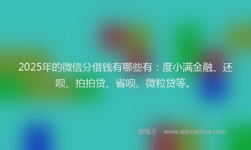 2025年的微信分借钱有哪些有：度小满金融、还呗、拍拍贷、省呗、微粒贷等。