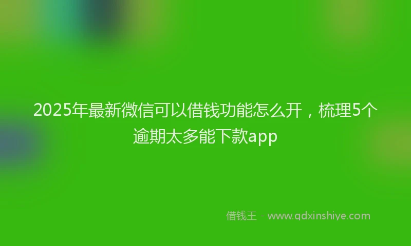 2025年最新微信可以借钱功能怎么开，梳理5个逾期太多能下款app