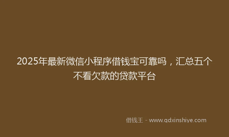 2025年最新微信小程序借钱宝可靠吗，汇总五个不看欠款的贷款平台