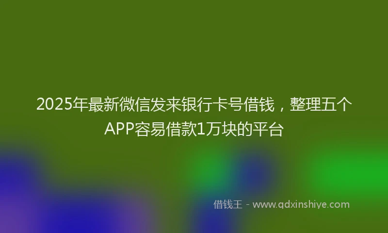 2025年最新微信发来银行卡号借钱，整理五个APP容易借款1万块的平台