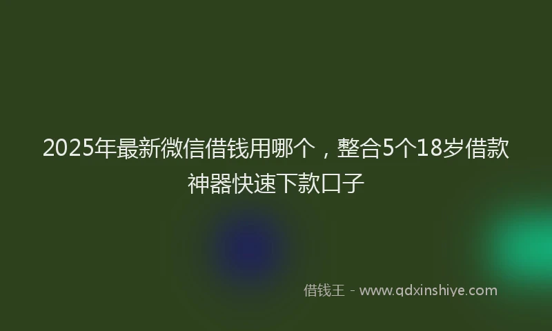 2025年最新微信借钱用哪个，整合5个18岁借款神器快速下款口子