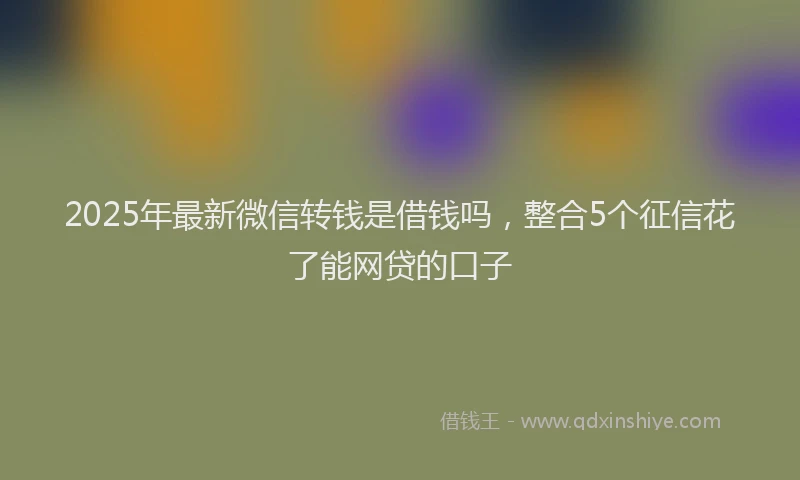 2025年最新微信转钱是借钱吗，整合5个征信花了能网贷的口子
