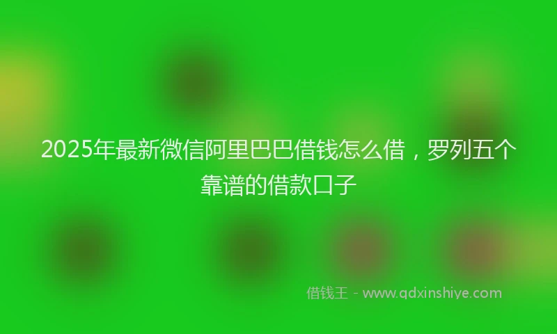 2025年最新微信阿里巴巴借钱怎么借，罗列五个靠谱的借款口子
