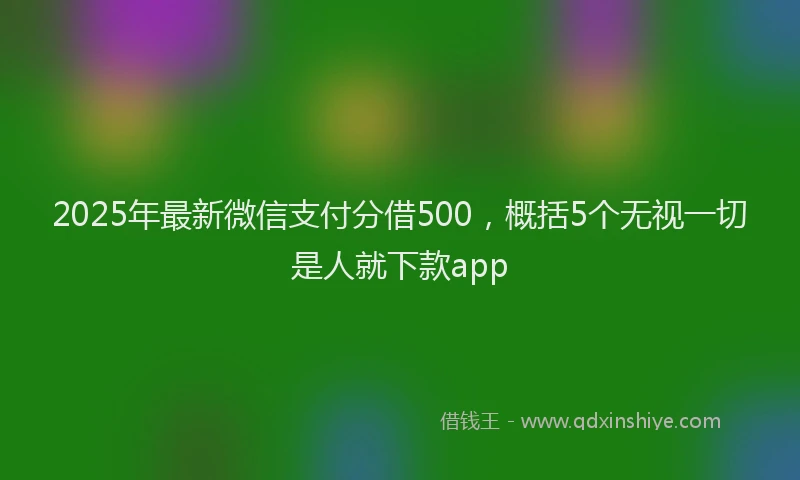 2025年最新微信支付分借500，概括5个无视一切是人就下款app