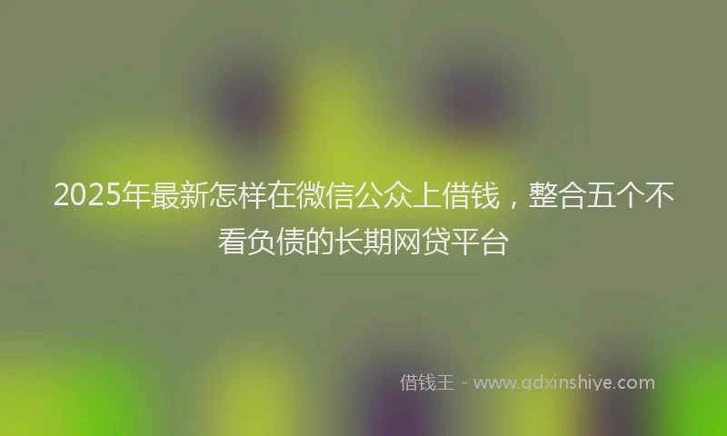 2025年最新怎样在微信公众上借钱，整合五个不看负债的长期网贷平台