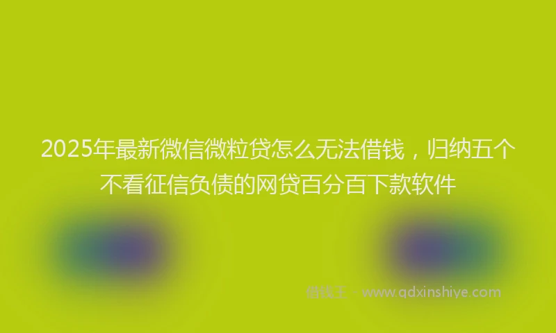 2025年最新微信微粒贷怎么无法借钱，归纳五个不看征信负债的网贷百分百下款软件