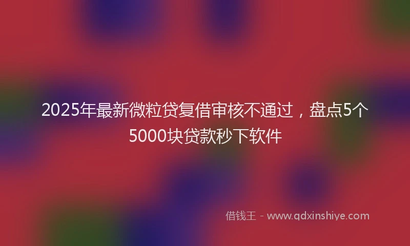 2025年最新微粒贷复借审核不通过，盘点5个5000块贷款秒下软件