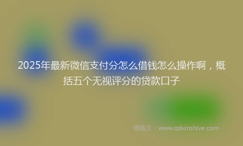 2025年最新微信支付分怎么借钱怎么操作啊，概括五个无视评分的贷款口子