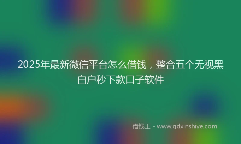 2025年最新微信平台怎么借钱，整合五个无视黑白户秒下款口子软件