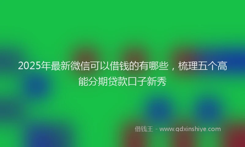2025年最新微信可以借钱的有哪些，梳理五个高能分期贷款口子新秀