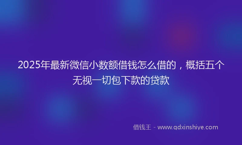 2025年最新微信小数额借钱怎么借的，概括五个无视一切包下款的贷款
