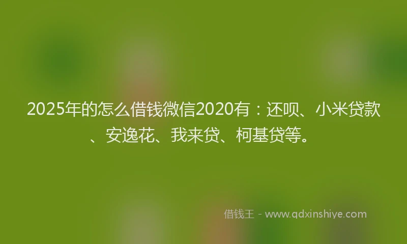 2025年的怎么借钱微信2020有：还呗、小米贷款、安逸花、我来贷、柯基贷等。