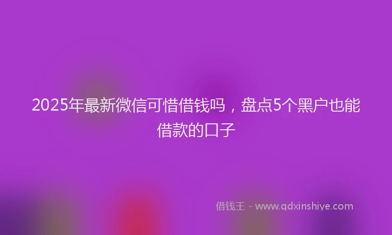 2025年最新微信可惜借钱吗，盘点5个黑户也能借款的口子