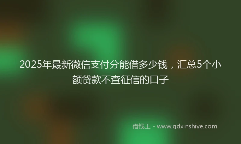 2025年最新微信支付分能借多少钱，汇总5个小额贷款不查征信的口子