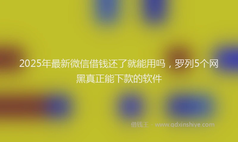 2025年最新微信借钱还了就能用吗，罗列5个网黑真正能下款的软件