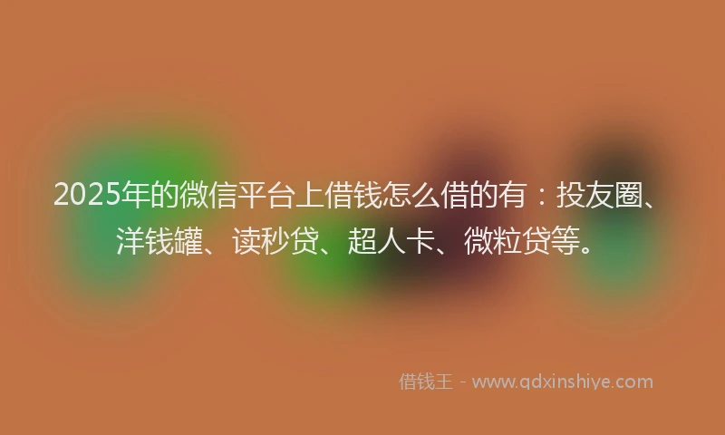 2025年的微信平台上借钱怎么借的有：投友圈、洋钱罐、读秒贷、超人卡、微粒贷等。