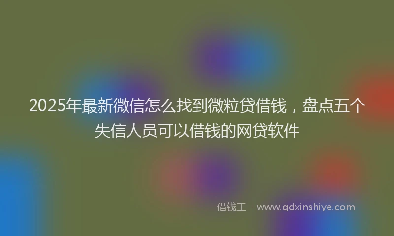 2025年最新微信怎么找到微粒贷借钱，盘点五个失信人员可以借钱的网贷软件