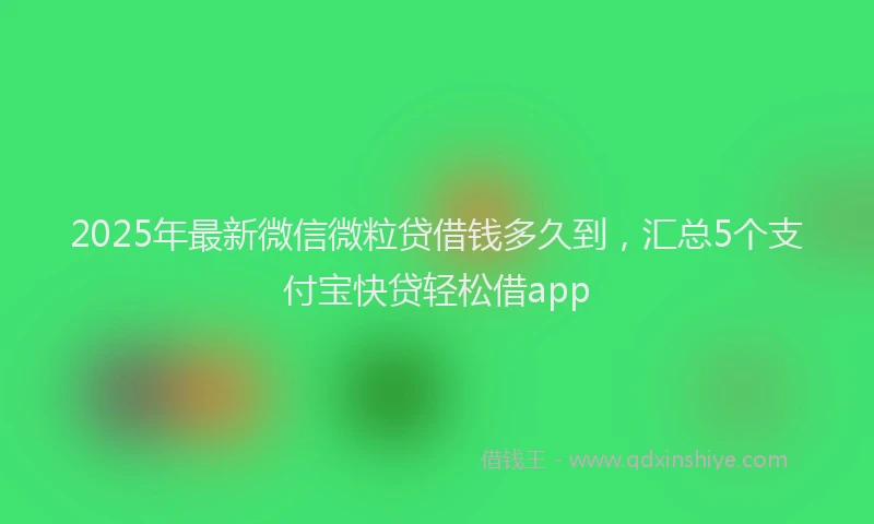 2025年最新微信微粒贷借钱多久到，汇总5个支付宝快贷轻松借app