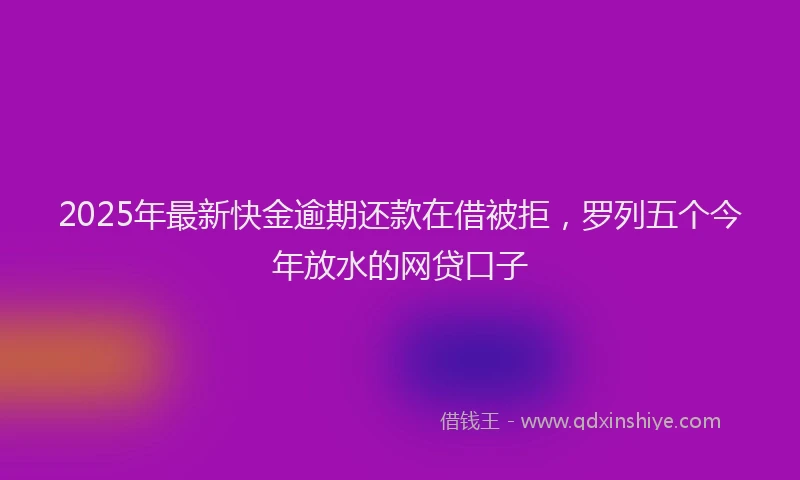 2025年最新快金逾期还款在借被拒，罗列五个今年放水的网贷口子