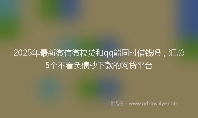 2025年最新微信微粒贷和qq能同时借钱吗，汇总5个不看负债秒下款的网贷平台