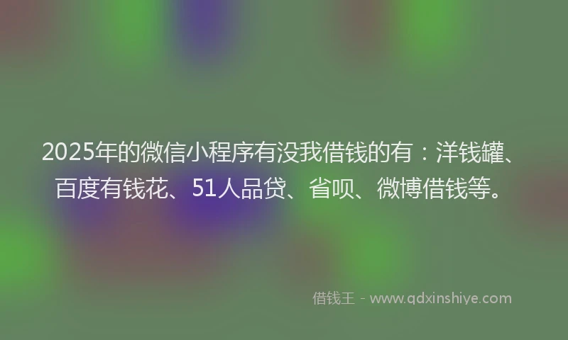 2025年的微信小程序有没我借钱的有：洋钱罐、百度有钱花、51人品贷、省呗、微博借钱等。