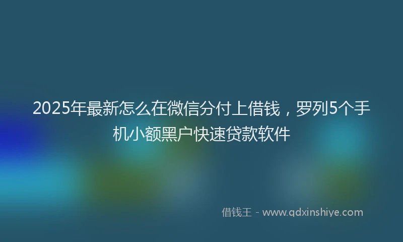2025年最新怎么在微信分付上借钱，罗列5个手机小额黑户快速贷款软件
